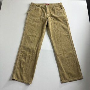 Dickies‎ Juniors Carpenter Relaxed Corduroy Khaki Pants Size 11x30 Casual Brown